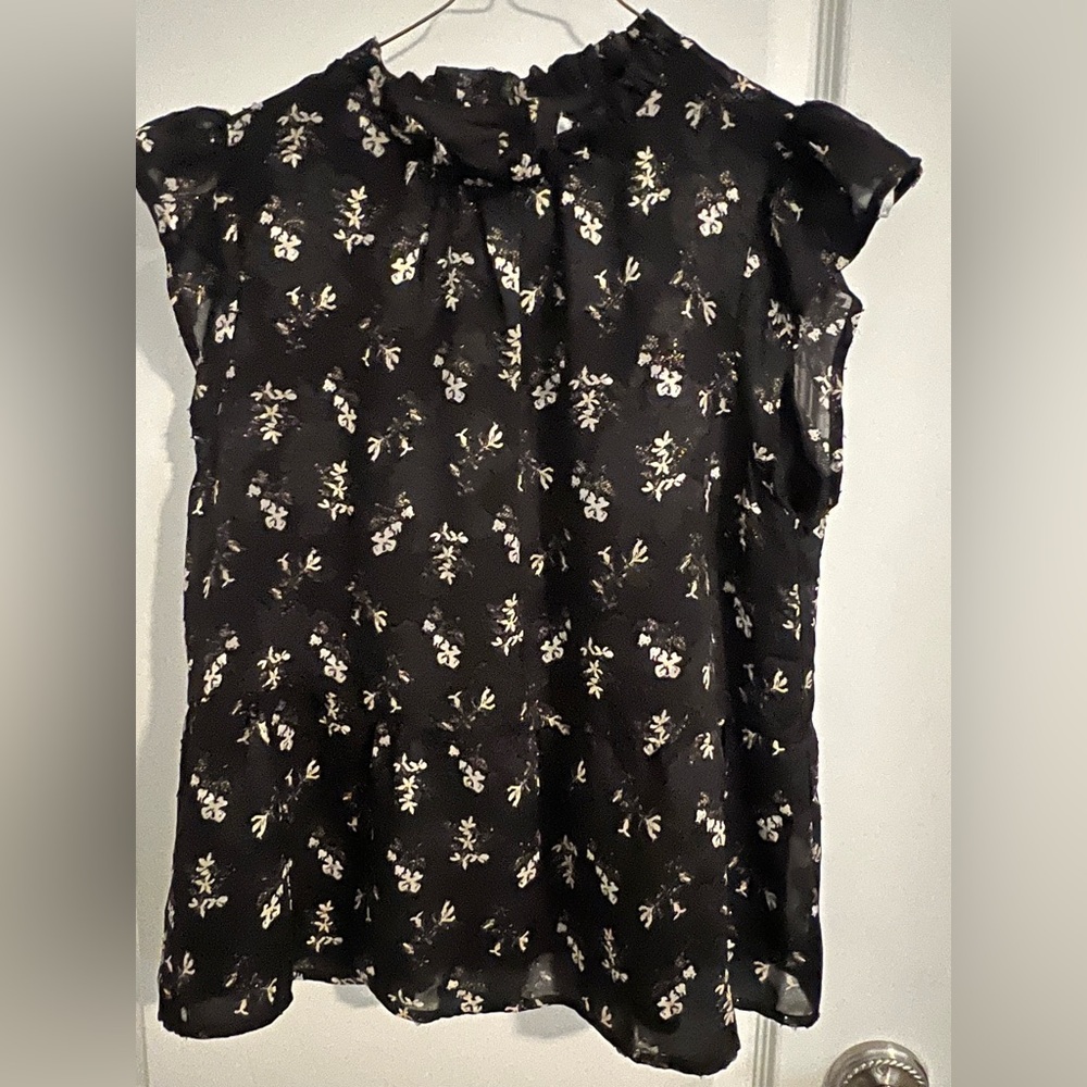 THML Floral Black Blouse NWT size M